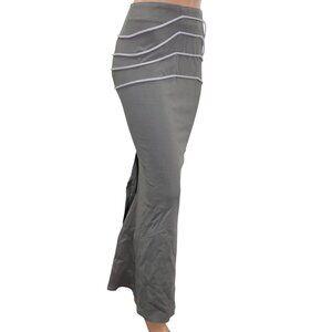 Y2K Canadian Gray Fitted High Waisted STRETCH Maxi Skirt Cascading Rope Detail